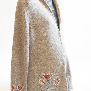 Gray Knit Zip-Up Maternity Sweater (Medium)